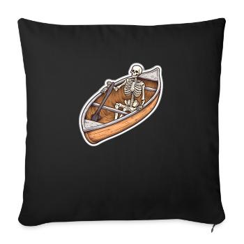 Skeleton in Boat Adventure - Sofa pillowcase 17,3'' x 17,3'' (45 x 45 cm) - black - Front