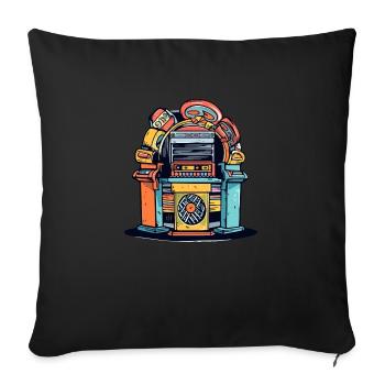 Juke box from the 70s - Sofa pillowcase 17,3'' x 17,3'' (45 x 45 cm) - black - Front