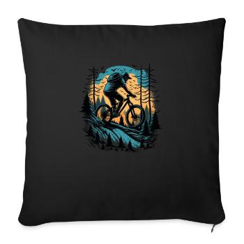 Celui qui freine perd - Mountainbike Bike VTT Biker - Housse de coussin décorative 45 x 45 cm - noir - Devant