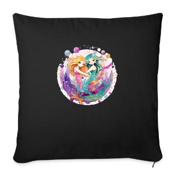 Les sirènes - Housse de coussin décorative 45 x 45 cm - noir - Devant