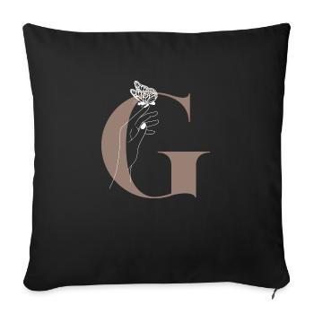 letter G Magic butterfly - Sofa pillowcase 17,3'' x 17,3'' (45 x 45 cm) - black - Front