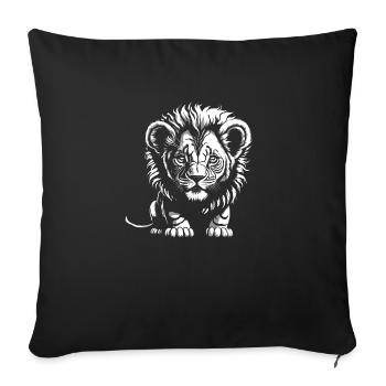 Small lion - Sofa pillowcase 17,3'' x 17,3'' (45 x 45 cm) - black - Front