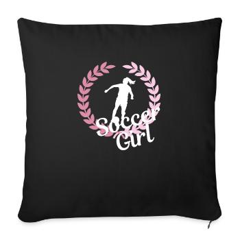 Soccer Girl, women soccer, women football, sport - Sofa pillowcase 17,3'' x 17,3'' (45 x 45 cm) - black - Front