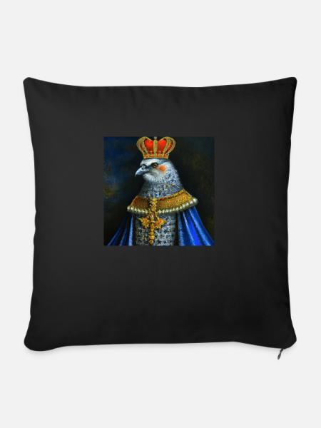 Adler in der Krone - Sofakissenbezug 45 x 45 cm - Schwarz