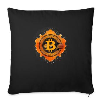Bitcoin Logo abstrakt - Sofakissenbezug 45 x 45 cm - Schwarz - Vorne