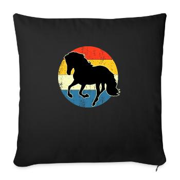 Vintage Retro Pferd Sonnenuntergang für Pferdeliebhaber - Sofakissenbezug 45 x 45 cm - Schwarz - Vorne