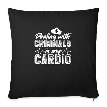 Nursing Is My Cardio - Prisoner Nurse Correction - Sofakissenbezug 45 x 45 cm - Schwarz - Vorne