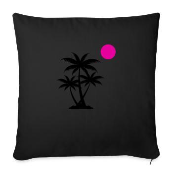Palm Sunset - Sofa pillowcase 17,3'' x 17,3'' (45 x 45 cm) - black - Front