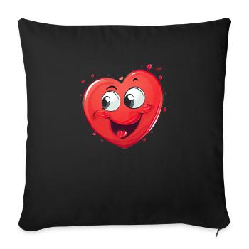 Cœur joyeux - Housse de coussin décorative 45 x 45 cm - noir - Devant