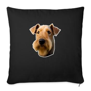 Airedale Terrier - Housse de coussin décorative 45 x 45 cm - noir - Devant
