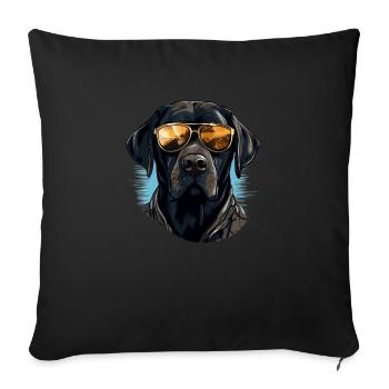 Urban Retriever: Streetwise Labrador Vibes - Housse de coussin décorative 45 x 45 cm - noir - Devant