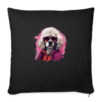 Urban elegance: the spirit of a poodle | Dog lovers - Sofa pillowcase 17,3'' x 17,3'' (45 x 45 cm) - black - Front