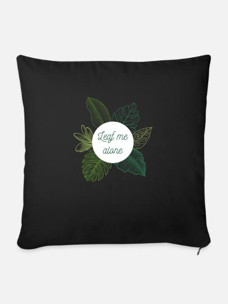 Leaf me alone - Sofakissenbezug 45 x 45 cm - Schwarz
