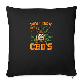 Now I Know - Sofa pillowcase 17,3'' x 17,3'' (45 x 45 cm) - black - Front