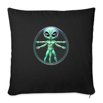 Alien de Vinci - Sofa pillowcase 17,3'' x 17,3'' (45 x 45 cm) - black - Front