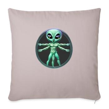 Alien de Vinci - Sofa pillowcase 17,3'' x 17,3'' (45 x 45 cm) - light taupe - Front