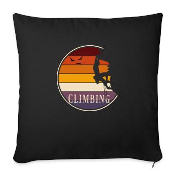 Escalade vintage - Housse de coussin décorative 45 x 45 cm - noir - Devant