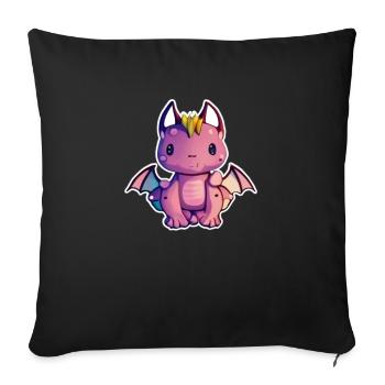 Cute Baby Dragon - Sofa pillowcase 17,3'' x 17,3'' (45 x 45 cm) - black - Front