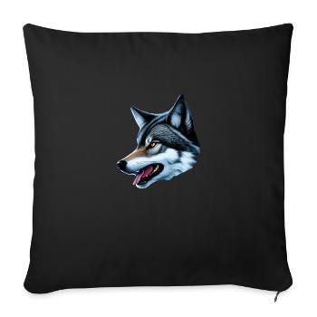 Wolf - Sofa pillowcase 17,3'' x 17,3'' (45 x 45 cm) - black - Front