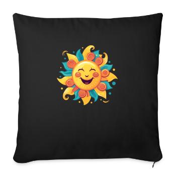 Soleil amical - Housse de coussin décorative 45 x 45 cm - noir - Devant