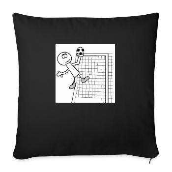 Football comic - Sofa pillowcase 17,3'' x 17,3'' (45 x 45 cm) - black - Front