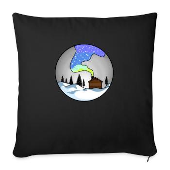 WINTER HOUSE - Sofa pillowcase 17,3'' x 17,3'' (45 x 45 cm) - black - Front