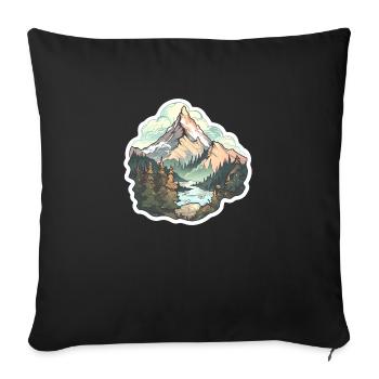 Hiking in the mountains - Sofa pillowcase 17,3'' x 17,3'' (45 x 45 cm) - black - Front