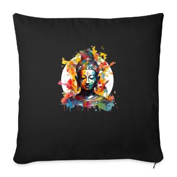 Méditation Pureté Sagesse Compassion Don - Housse de coussin décorative 45 x 45 cm - noir - Devant