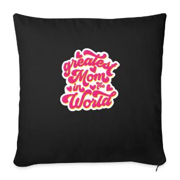 La plus grande maman du monde - Housse de coussin décorative 45 x 45 cm - noir - Devant