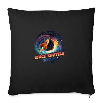 Space Shuttle: The Winged Spaceship - Sofa pillowcase 17,3'' x 17,3'' (45 x 45 cm) - black - Front