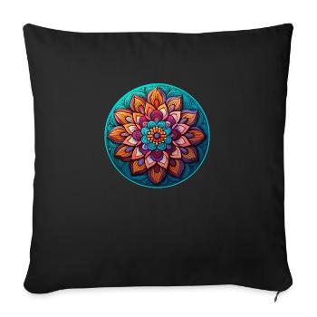 Mandala Blossom Relaxation - Sofa pillowcase 17,3'' x 17,3'' (45 x 45 cm) - black - Front