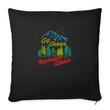 Passez au vert, restez propre - Housse de coussin décorative 45 x 45 cm - noir - Devant