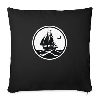 Nautical Adventure Ship - Sofa pillowcase 17,3'' x 17,3'' (45 x 45 cm) - black - Front