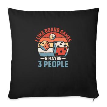 J’aime les jeux de société et peut-être 3 personnes nerd gamer tab - Housse de coussin décorative 45 x 45 cm - noir - Devant