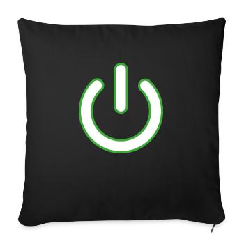 Powebutton vert - Housse de coussin décorative 45 x 45 cm - noir - Devant