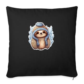 Hibernation Sloth - Sofa pillowcase 17,3'' x 17,3'' (45 x 45 cm) - black - Front
