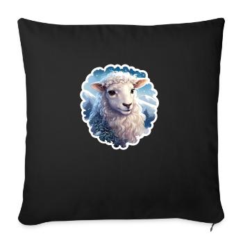 Agneau de Noël - Housse de coussin décorative 45 x 45 cm - noir - Devant