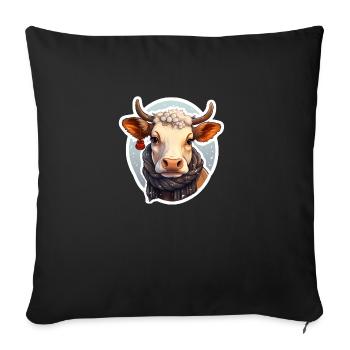Christmas in the countryside - Sofa pillowcase 17,3'' x 17,3'' (45 x 45 cm) - black - Front