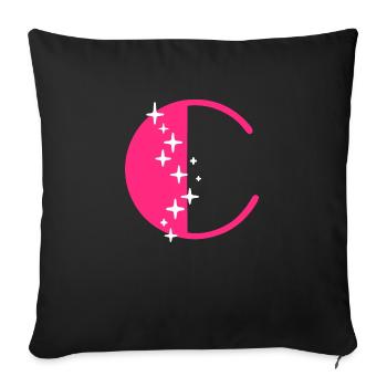 Letter C Glitter - Sofa pillowcase 17,3'' x 17,3'' (45 x 45 cm) - black - Front