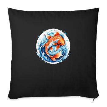 Koi Carp - Japanese Fish - Sofa pillowcase 17,3'' x 17,3'' (45 x 45 cm) - black - Front