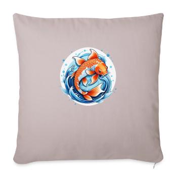 carpe koi - poisson japon - Housse de coussin décorative 45 x 45 cm - taupe clair - Devant