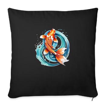 Koi Carp - Japanese Fish - Sofa pillowcase 17,3'' x 17,3'' (45 x 45 cm) - black - Front