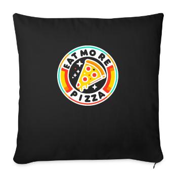 Eat More Pizza - Sofa pillowcase 17,3'' x 17,3'' (45 x 45 cm) - black - Front