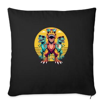 Screaming dinosaurs - Sofa pillowcase 17,3'' x 17,3'' (45 x 45 cm) - black - Front