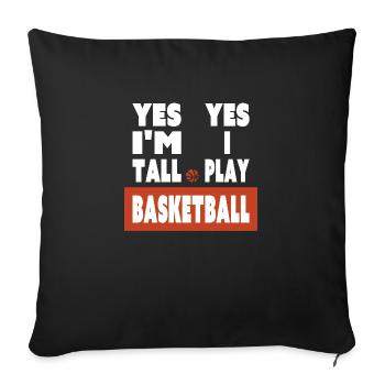 Vintage for tall basketball player basketball fans - Sofa pillowcase 17,3'' x 17,3'' (45 x 45 cm) - black - Front
