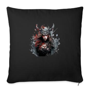 Schildmaid & Valküren Design für Wikinger Fans - Sofakissenbezug 45 x 45 cm - Schwarz - Vorne