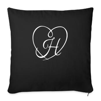 Letter H Calligraphy Heart - Sofa pillowcase 17,3'' x 17,3'' (45 x 45 cm) - black - Front