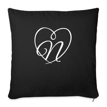 Letter N Calligraphy Heart - Sofa pillowcase 17,3'' x 17,3'' (45 x 45 cm) - black - Front