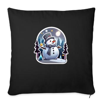 bonhomme de neige - Housse de coussin décorative 45 x 45 cm - noir - Devant