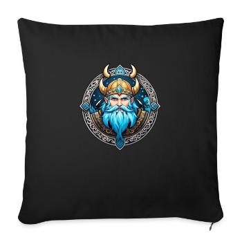 Viking Odin Thor Valhalla - Sofa pillowcase 17,3'' x 17,3'' (45 x 45 cm) - black - Front